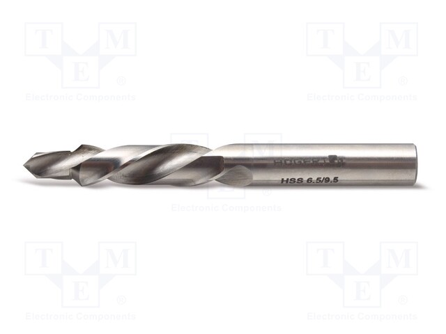 Drill bit; for wood,two-step; Ø: 6.5mm,9.5mm; L: 85mm; M35 steel