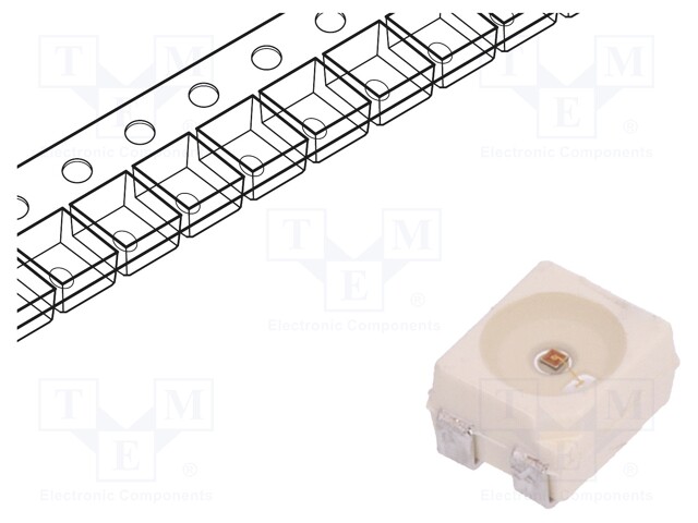 LED; SMD; 3528,PLCC4; amber; 6100÷9500mlm; 1800÷4500mcd; 120°; 50mA