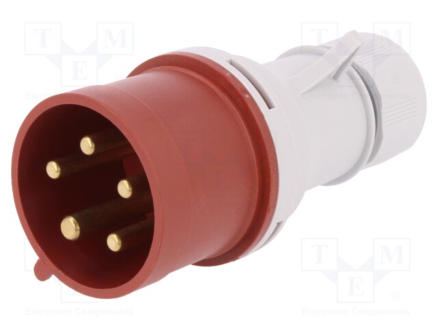 Connector: AC supply 3-phase; plug; male; 32A; 400VAC; IEC 60309