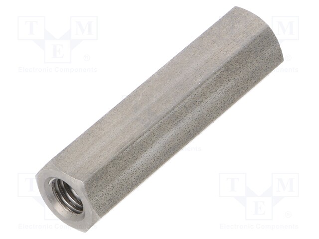 Screwed spacer sleeve; Int.thread: M8; 50mm; hexagonal