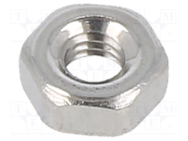 Nut; hexagonal; M2,5; A2 stainless steel; H: 2mm; Pitch: 0,45; 5mm