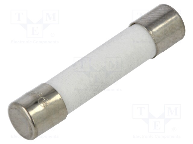 Fuse: fuse; 6A; 250VAC; ceramic; 6.3x32mm; brass; nickel plated