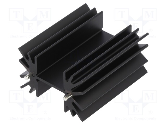 Heatsink: extruded; TO220; black; L: 25.4mm; W: 25.4mm; H: 50.8mm