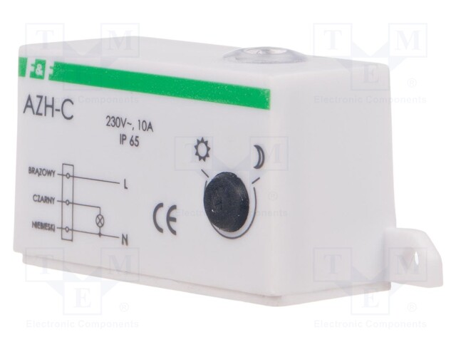 Twilight switch; wall mount; 230VAC; SPST-NO; IP65; 10A; -25÷50°C