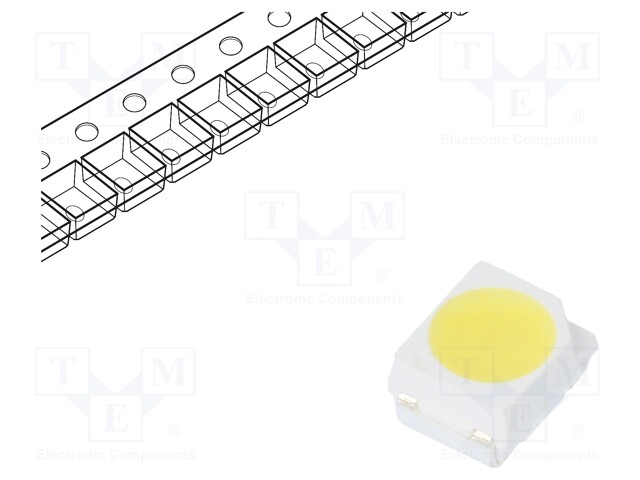 LED; SMD; 3528,PLCC; white cold; 7.5÷8.5lm; 2100÷3000mcd; 120°