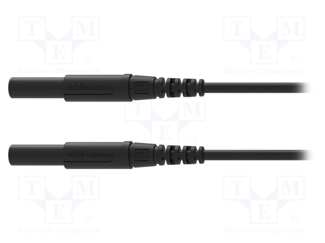 Test lead; 16A; 4mm banana plug-4mm banana plug; Len: 1.5m; black