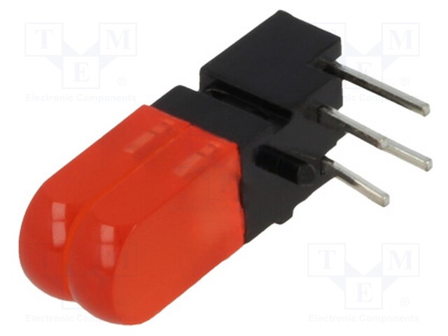 LED; in housing; red; No.of diodes: 2; 20mA; Lens: diffused,red; 50°