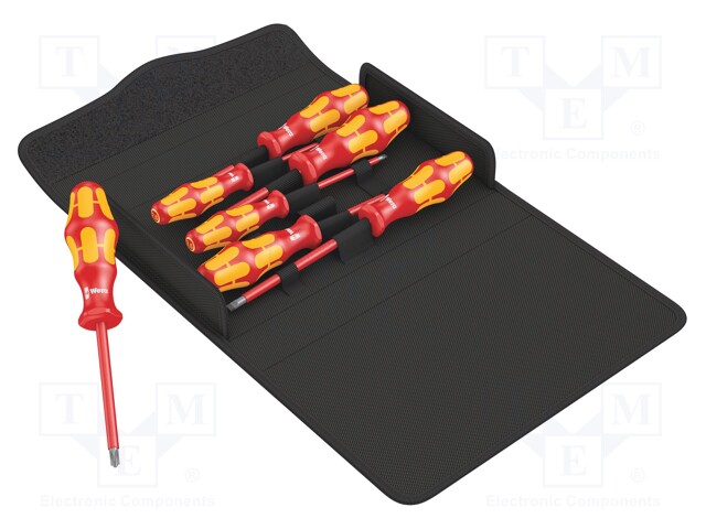 Kit: screwdrivers; insulated; 1kVAC; Kraftform-100 VDE; case