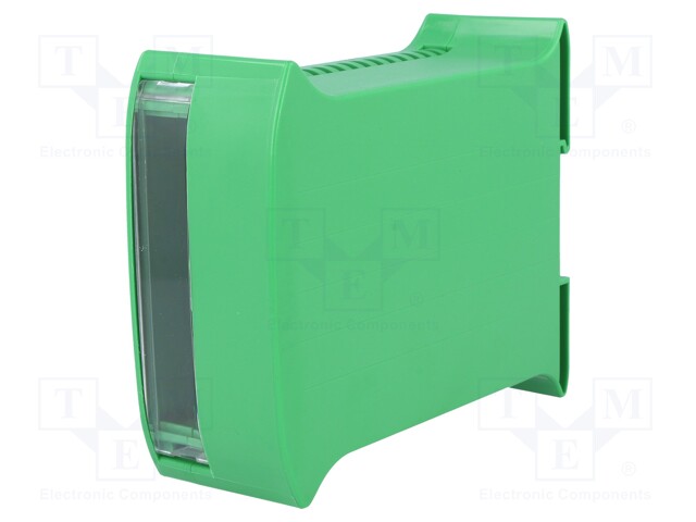 Enclosure: for DIN rail mounting; Y: 101mm; X: 45mm; Z: 120mm; green