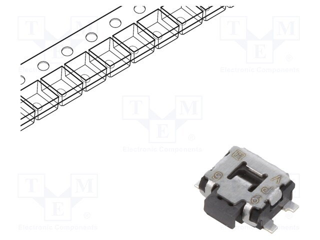 Microswitch TACT; SPST; Pos: 2; 0.05A/12VDC; SMT; 1.6N; 1.35mm