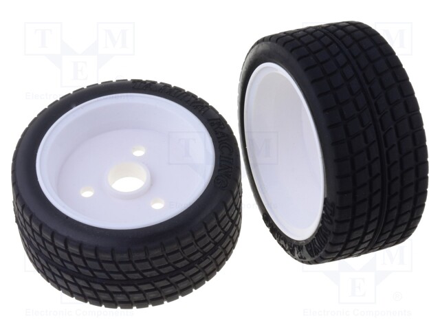 Wheel; white; rubber; Ø: 56mm; W: 25mm; push-in; Pcs: 2