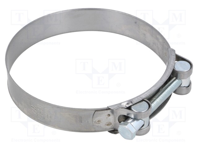 T-bolt clamp; W: 24mm; Clamping: 113÷121mm; chrome steel AISI 430