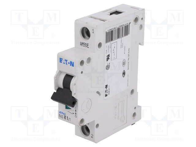 Circuit breaker; 230/400VAC; Inom: 1A; Poles: 1; DIN; Charact: K