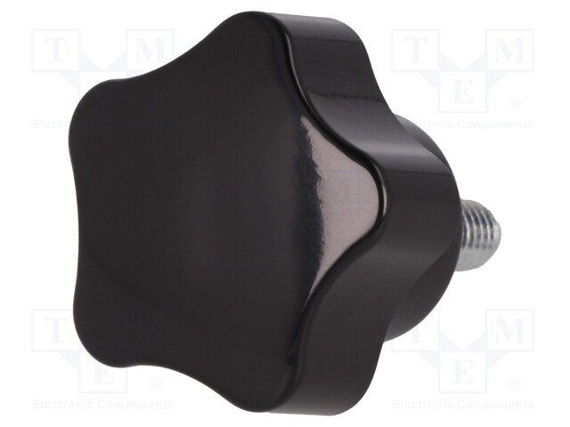 Knob; Dia: 32mm; M6; 16mm; H: 23mm; duroplast (PF); black; -20÷110°C