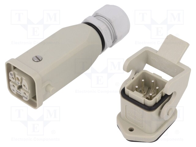 Connector: HAN; male + female; plug + socket; Han Kit; PIN: 5; 4+PE