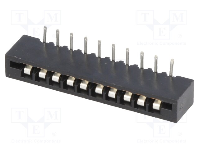 Connector: FFC (FPC); angled 90°; PIN: 10; NON-ZIF; THT; tinned