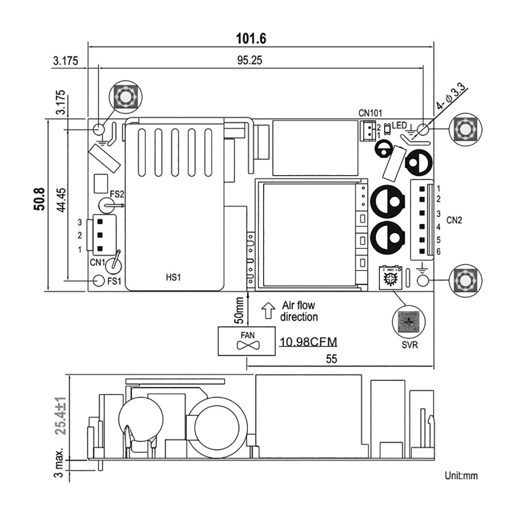 Power supply: switched-mode; open; 200W; 113÷370VDC; 80÷264VAC