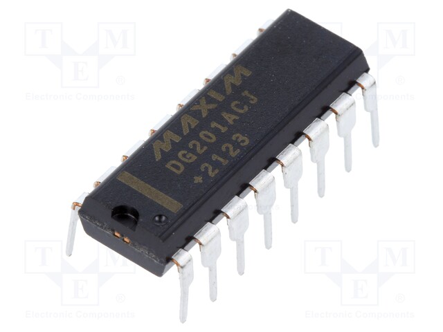 Analogue Switch, 4 Channels, SPST, 200 ohm, ± 4.5V to ± 18V, DIP, 16 Pins