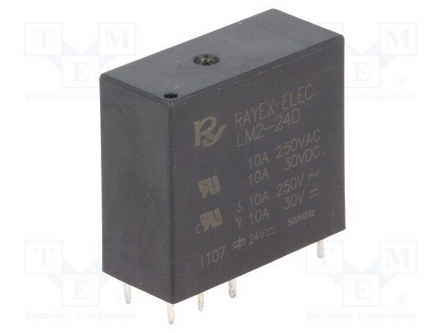 Relay: electromagnetic; DPDT; Ucoil: 24VDC; 5A/250VAC; 5A/30VDC