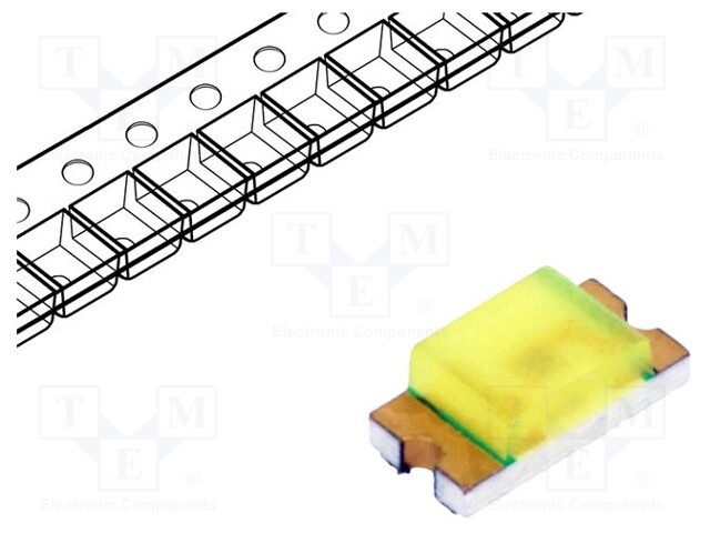 LED; SMD; 1206; white cold; 260mcd; 130°; 20mA; 2.8÷3.8V; Front: flat