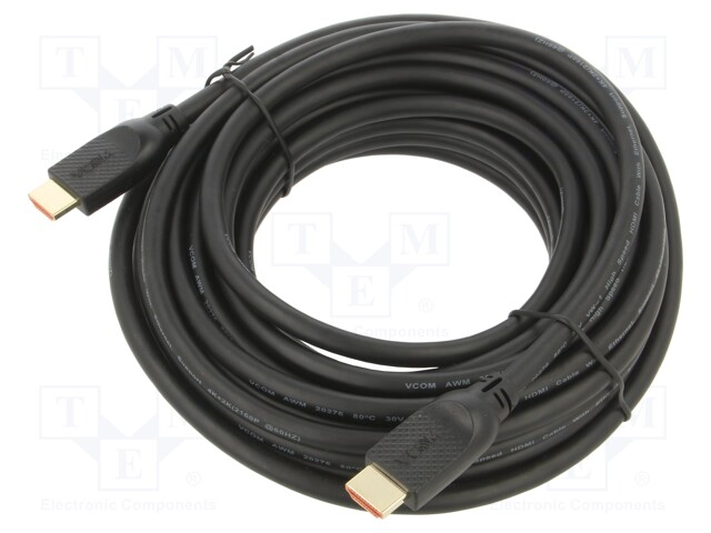 Cable; HDMI 2.0; HDMI plug,both sides; PVC; 10m; black; 32AWG