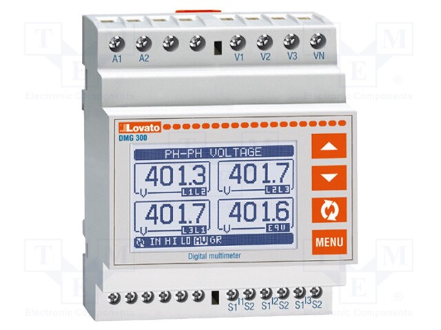 Modular power meter; LCD (128x80); VAC: 10÷480V; I AC: 0,01÷6A