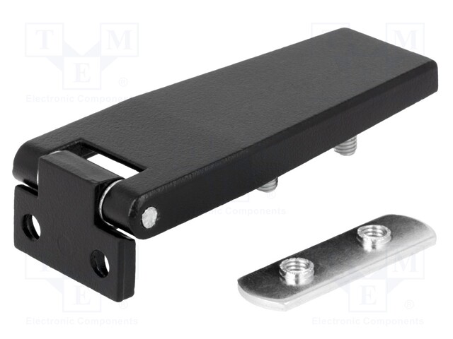 Hinge; L: 85mm; zinc and aluminium alloy; black; H: 34mm