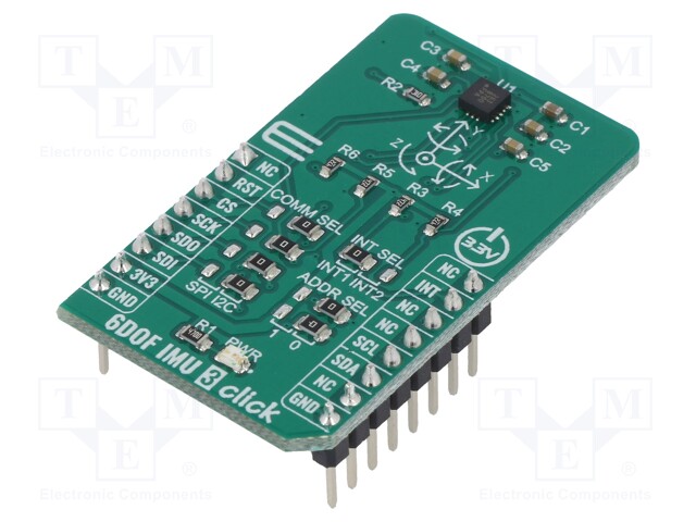 Click board; accelerometer,gyroscope; I2C,SPI; FXOS8700CQ