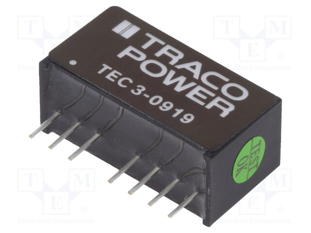 Converter: DC/DC; 3W; Uin: 4.5÷13.2V; 9VDC; Iout: 333mA; SIP8; 4.5g