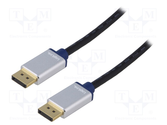 Cable; DisplayPort plug,both sides; 3m; black