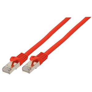 BS75515-SLR patch cable, flat, U/FTP, Cat.7 raw cable, 5 m, red