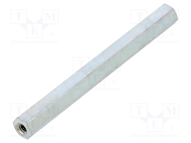 Screwed spacer sleeve; Int.thread: M2,5; 50mm; hexagonal; steel