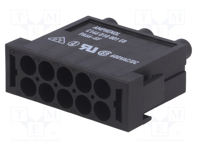 Connector: HDC; module; male; C146,heavy|mate M; PIN: 10; 400V