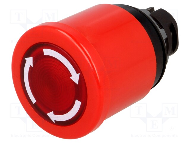 Switch: emergency stop; Stabl.pos: 2; 22mm; red; Illumin: MLB-1