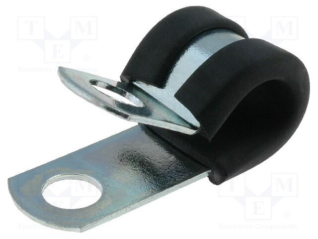 Fixing clamp; ØBundle : 9.5mm; W: 12.7mm; steel; Ømount.hole: 6.7mm