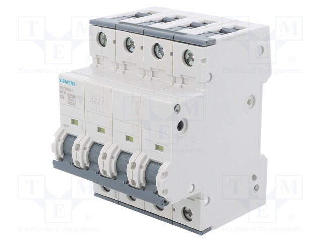 Circuit breaker; 230/400VAC; Inom: 6A; Poles: 3+N; DIN; Charact: C