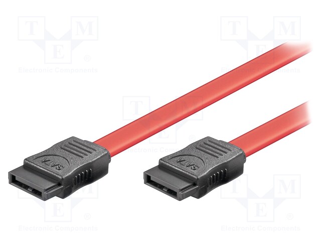 Cable: SATA; both sides,eSATA L-Type plug; 0.5m; red