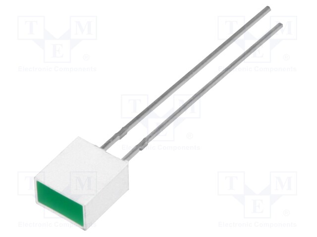 LED; rectangular; 6.22x3.68mm; with side wall; green; 5÷12mcd