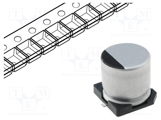 Capacitor: electrolytic; SMD; 22uF; 35VDC; Ø6.3x5.3mm; ±20%; 2000h