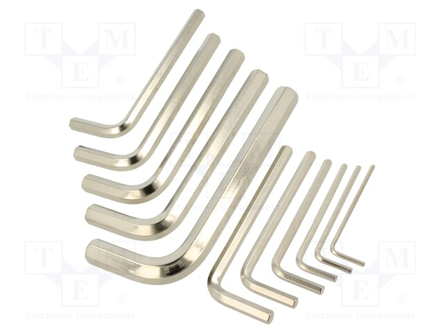 Wrenches set; hex key; steel; 11pcs.