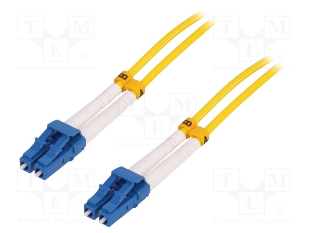 Fiber patch cord; OS2; LC/UPC,both sides; 50m; LSZH; yellow