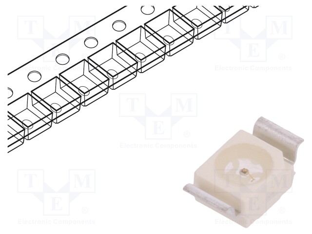 LED; SMD; 3528,PLCC2; yellow; 610÷950mlm; 180÷355mcd; 3.4x3x2.1mm