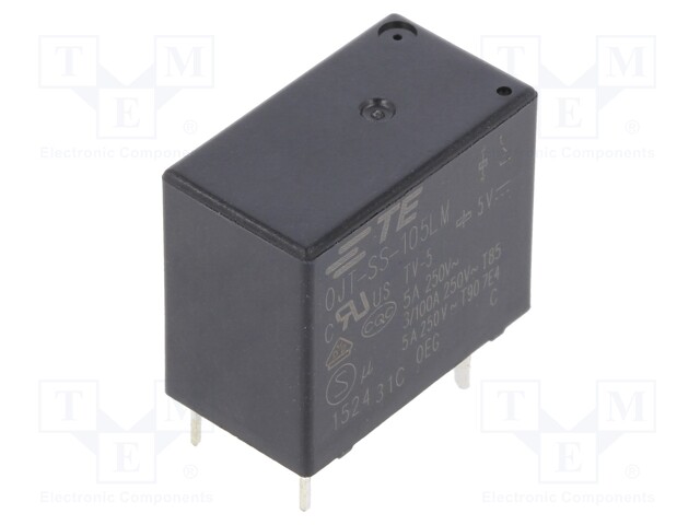 Relay: electromagnetic; SPST-NO; Ucoil: 5VDC; 5A/250VAC; 5A; 100Ω