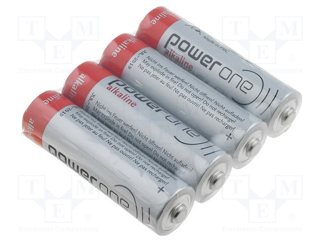 Battery: alkaline; 1.5V; AA; Power One; Batt.no: 4; Ø14.5x50.5mm