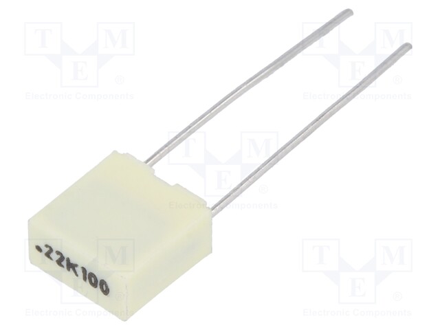 Capacitor: polyester; 220nF; 63VAC; 100VDC; Pitch: 5mm; ±10%