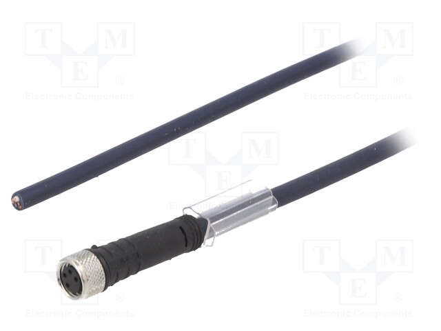 Connection lead; M8; PIN: 4; straight; 5m; plug; 30VAC; 4A; -35÷105°C