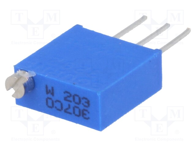 Potentiometer: mounting; vertical,multiturn; 20kΩ; 500mW; THT