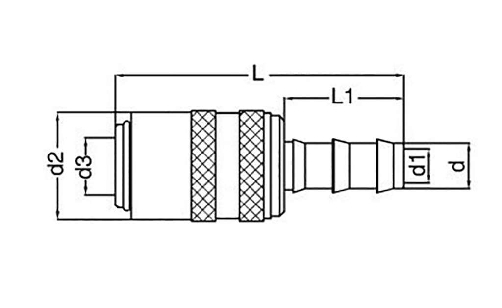 Quick connection coupling; straight; 10bar; Mat: brass; Seal: FPM