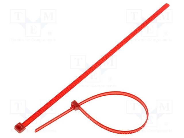 Cable tie; multi use; L: 195mm; W: 4.7mm; polyamide; 245N; red