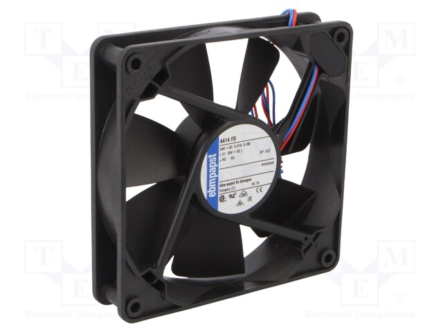 Fan: DC; axial; 119x119x25mm; 170m3/h; 43dBA; ball bearing